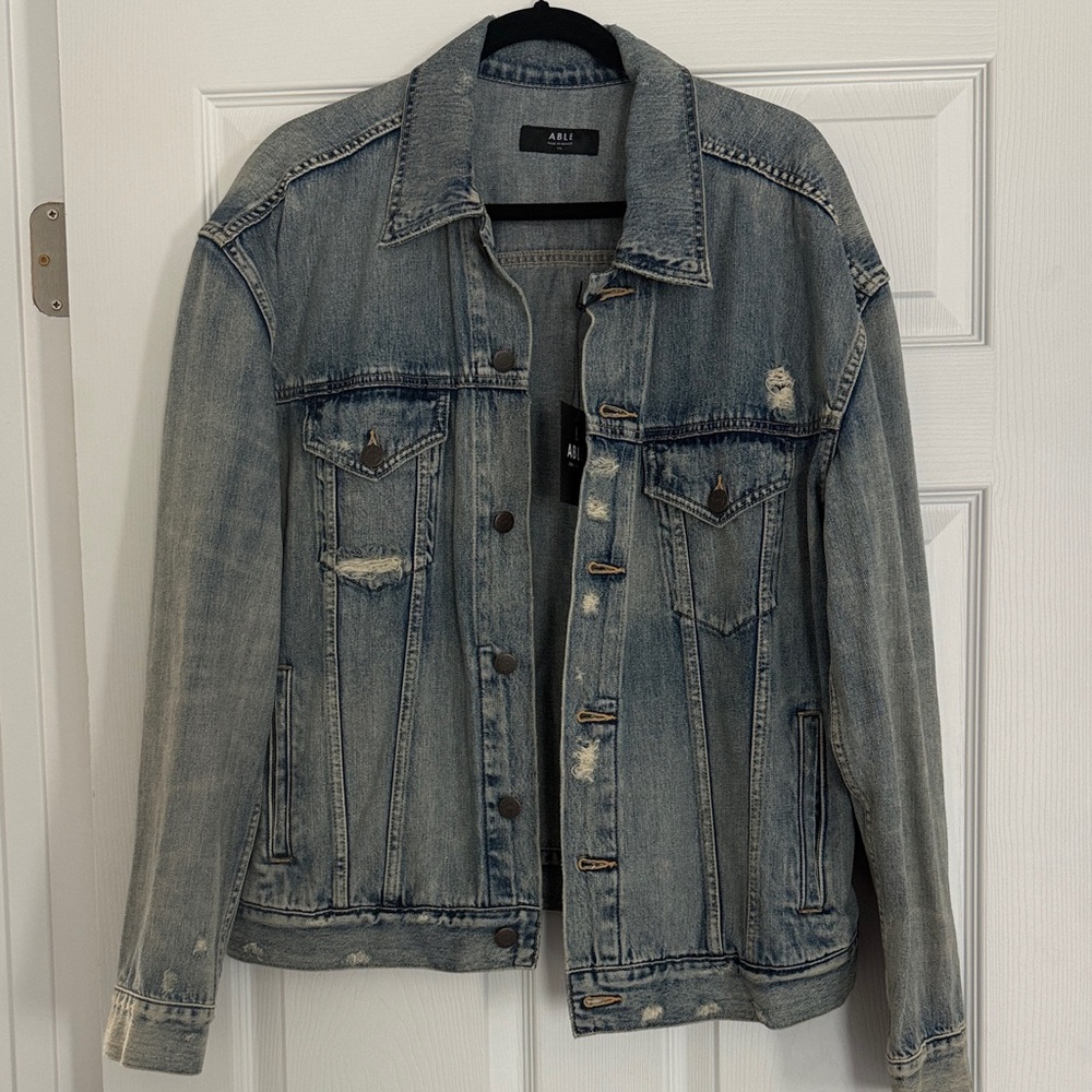 ABLE Light Blue Washed Denim Jacket - the Merly Jacket